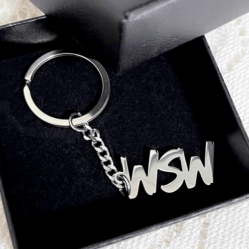 Personalized stainless steel name key chains wholesale makers custom block letter keychains in bulk manufacturers china